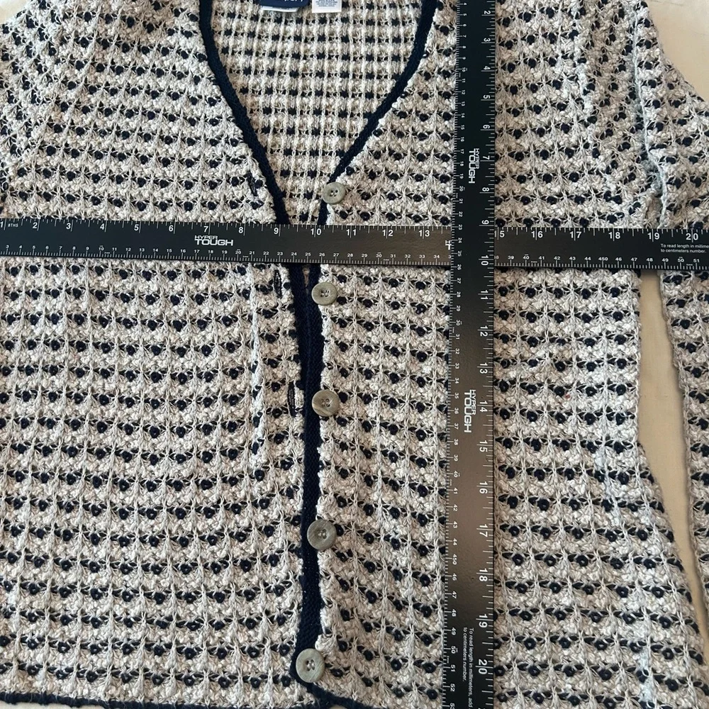 Office Siren Coquette Y2K‎ Liz Claiborne Preppy cable knit button cardigan Sz S